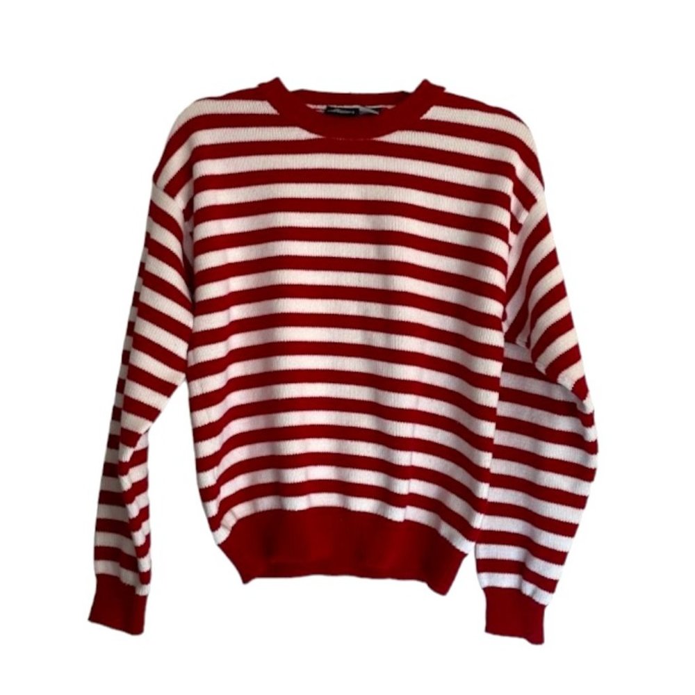 Vintage Lizsport Striped Sweater. 100% cotton SZ Small